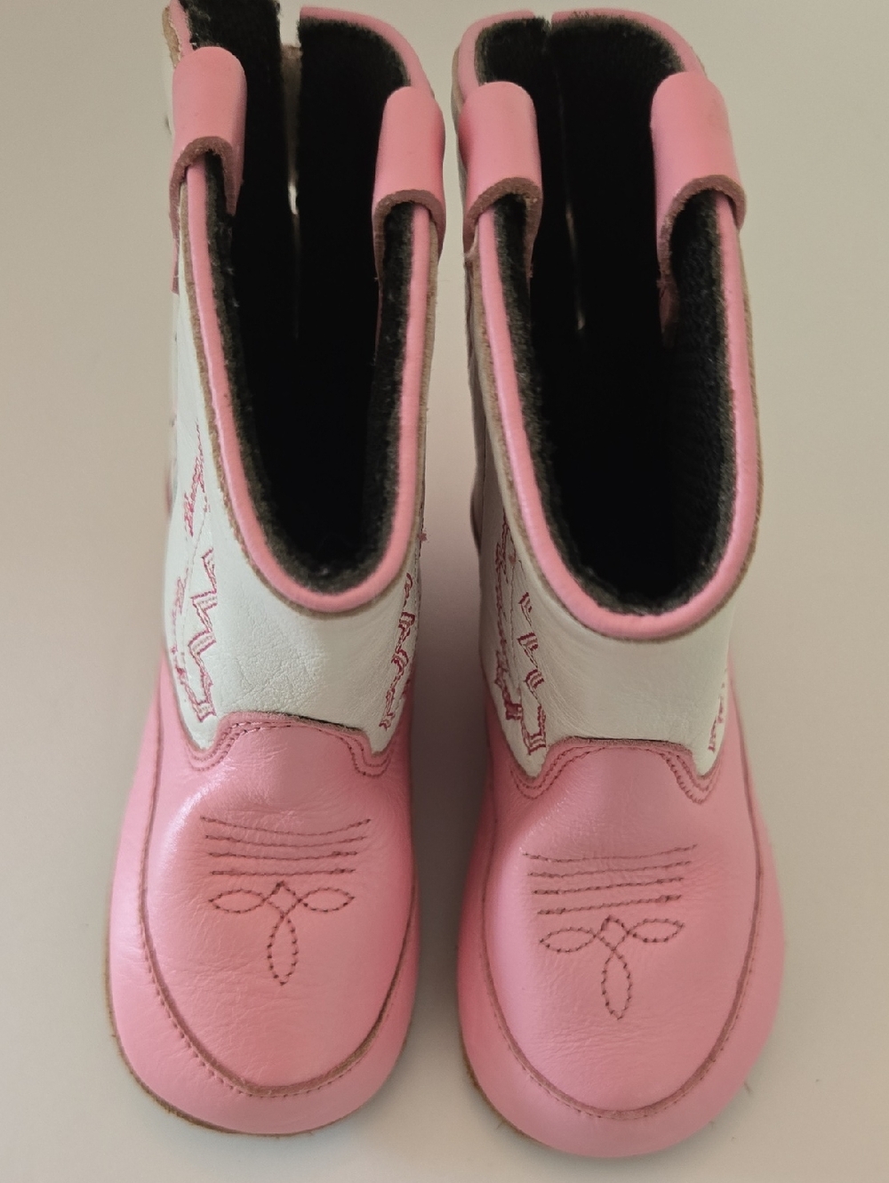 Old West Pink and White Toddler Girl Cowboy Boots